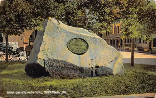 A962 US Georgia Savannah Tomo Chi Chi Memorial Vintage Postkarte
