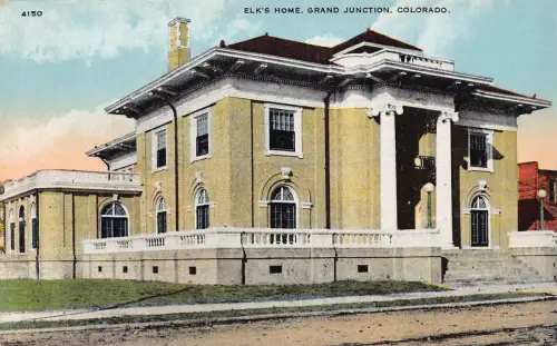 A962 US Elk's Home Grand Junction Colorado Vintage Postkarte