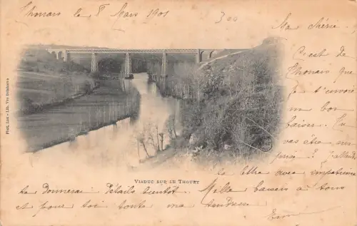 C060 Frankreich Viaduc sur le Thouet 1901 alte Postkarte
