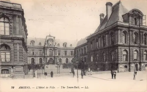 C060 Frankreich Amiens L'Hotel de Ville Vintage Postkarte