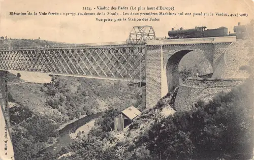 Frankreich 1921 Viaduc des Fades Viadukt Dampflok Vintage Postkarte B751