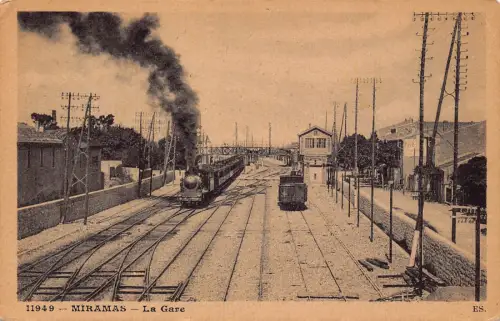 Frankreich Miramas Gare Bahnhof Dampflok Vintage Postkarte B751