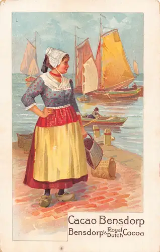 L520 Werbung Cacao Bensdorp Royal Dutch Cocoa Vintage Postkarte
