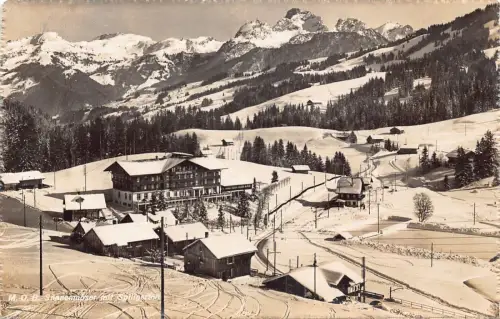 Schweiz 1947 Saanenmoser mit Spillgerten RPPC Vintage Postkarte