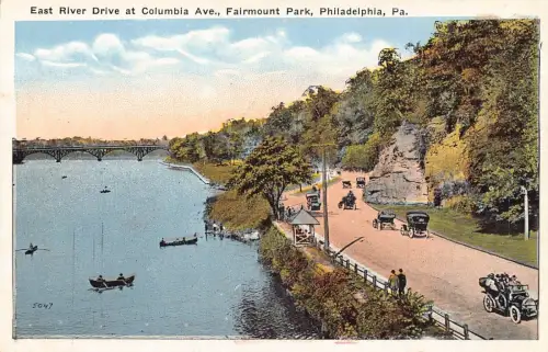 US Pennsylvania Philadelphia East River Drive at Columbia Ave Fairmount Postkarte