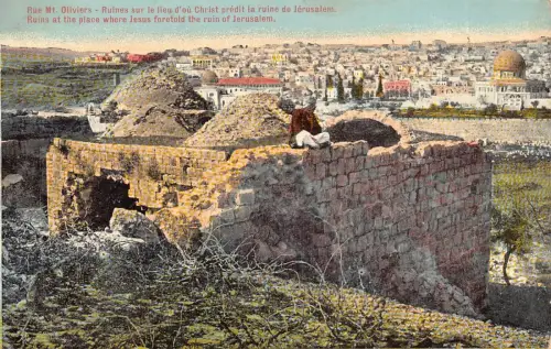 Israel Rue Mt Oliviers Ruinen Jesu sagten die Ruine Jerusalems Postkarte voraus