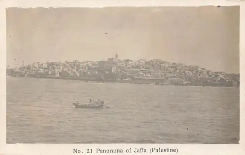 Israel Gesamtansicht des Jaffa Boat Sea RPPC Vintage Postkarte
