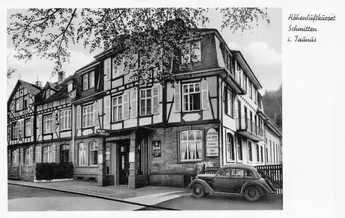 A109 Deutschland Höhenluftkurort Schmitten im Taunus Kurhaus Ochs Auto Cafe Postkarte