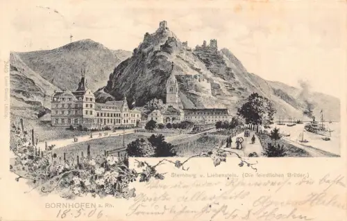 A109 Deutschland 1906 Bornhofen a Rh Sternberg Liebenstein Weingut Trauben Postkarte