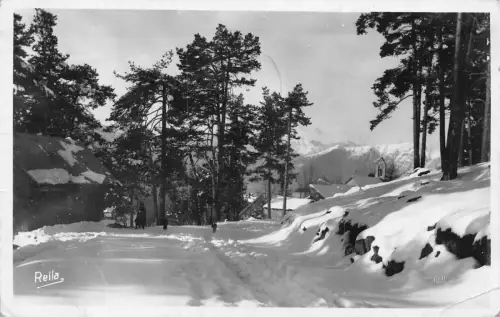 Frankreich 1938 Peira Cava La Chapelle et Alpen Berge Schnee Vintage Postkarte