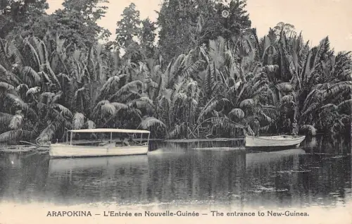 Papua-Neuguinea Arapokina, der Eingang zu Neuguinea Booten Vintage Postkarte