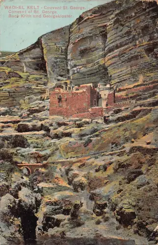 Israel Wadi-el Kelt Kloster St. George Vintage Postkarte