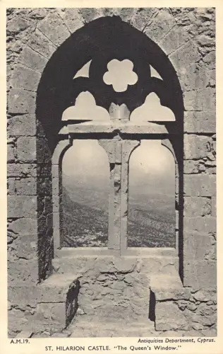 Zypern Saint Hilarion Castle The Queen's Window Vintage Postkarte