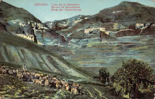 Israel Jericho Berg der Versuchung Vintage Postkarte