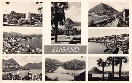 Schweiz 1951 Lugano Multi-View Vintage Postkarte