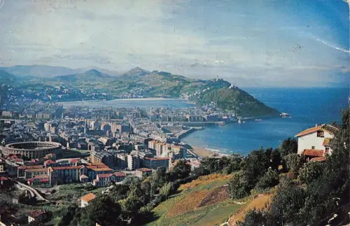 Spanien 1955 San Sebastian Blick von Ulia Vintage Postkarte