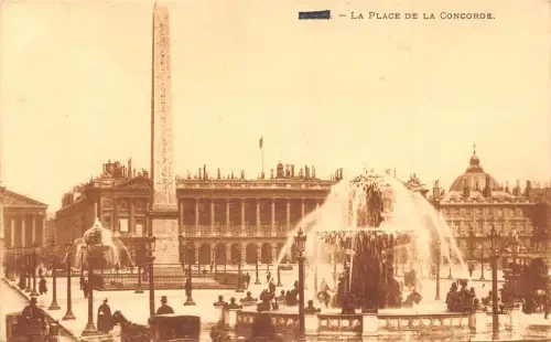 Frankreich Paris La Place de la Concorde Brunnen Vintage Postkarte