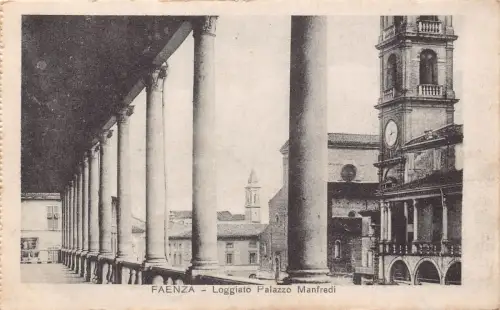 Italien Faenza Loggiato Palazzo Manfredi Palace Vintage Postkarte