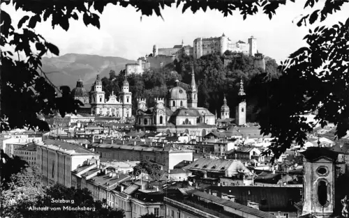 Österreich 1959 Salzburg Altstadt vom Mönchsberg Vintage Postkarte