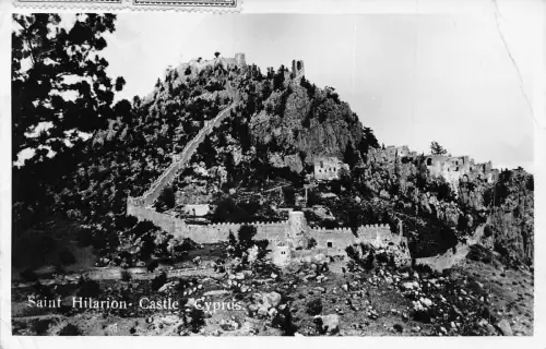 Zypern 1952 Saint Hilarion Castle RPPC Vintage Postkarte