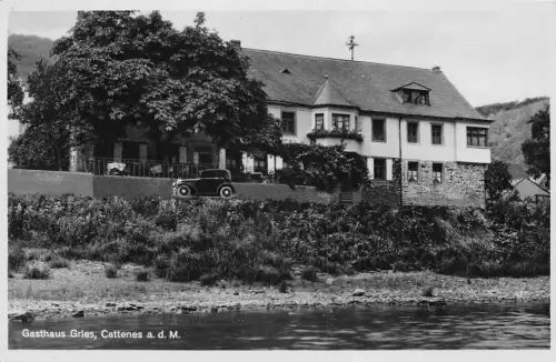 A108 Deutschland 1935 Gasthaus Gries Cattenes ad M Auto Gästehaus Oldtimer Postkarte
