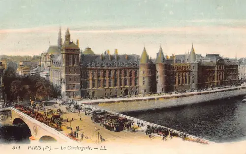 Frankreich Paris La Conciergerie Brücke Vintage Postkarte