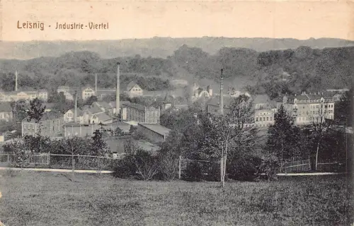 A109 Deutschland 1927 Leisniger Industrie Nachbarschaft Fabrik Viertel Postkarte