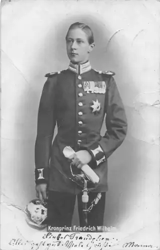 A112 Royalty 1901 Kronprinz Friedrich Wilhelm Prinz Medaillen RPPC Postkarte