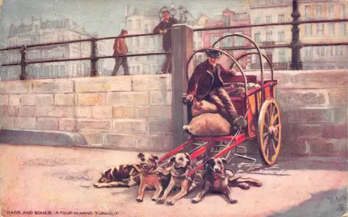 Belgien 1911 Verkäufer, Hunde gezogener Wagen Vintage Postkarte