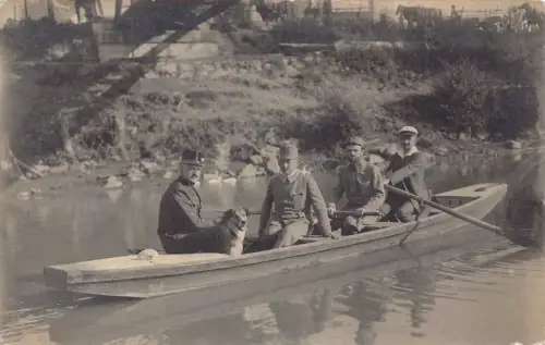 L086 Bosnien Herzegowina 1915 Soldaten überqueren Flussboot Kuk Feld Postkarte