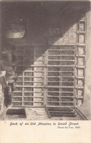 L367 England Rückseite eines alten Herrenhauses in Small Street London ca 1800 Postkarte