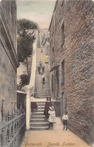 L366 England 1905 Falmouth Jacob's Ladder Treppe Kinder Vintage Postkarte