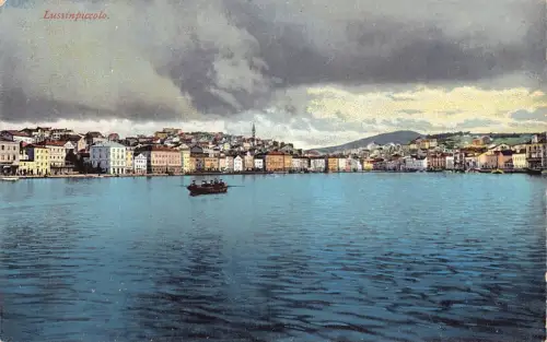 L086 Kroatien Mali Lošinj Lussinpiccolo 1918 Boot zensiert K.u.k. Postkarte