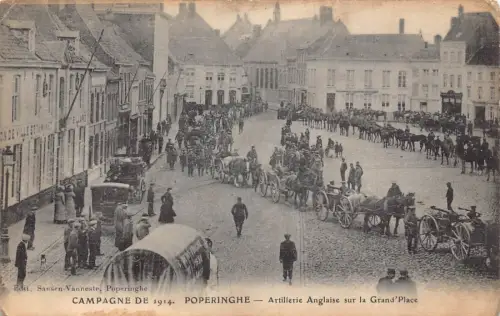 L367 Frankreich Campagne de 1914 Popernighe Englische Soldaten Kutschen 1. Weltkrieg Postkarte