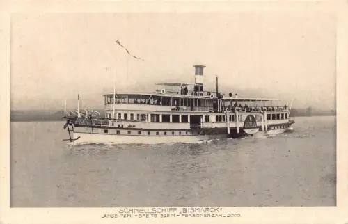 A110 Dampfschiff auf See Schnellschiff Bismark Vintage Postkarte