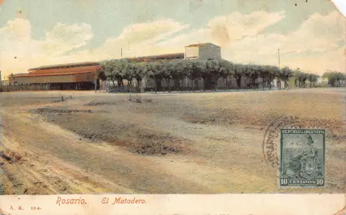 L357 Argentinien Rosario El Matadero Vintage Postkarte