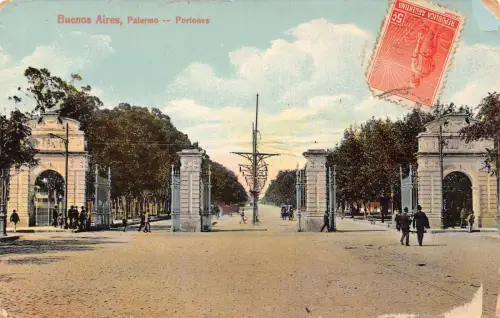 L358 Argentinien Buenos Aires Palermo Portones Telegrafenmasten Vintage Postkarte