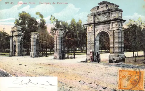 L359 Argentinien 1907 Buenos Aires Portones de Palermo Tor Postkarte