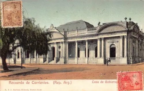 L359 Argentinien 1908 Recuerdo de Corrientes Casa de Gobierno Vintage Postkarte