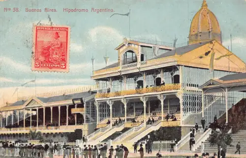 L357 Argentinien Buenos Aires 1909 Hipodromo Argentino Hippodrom Postkarte