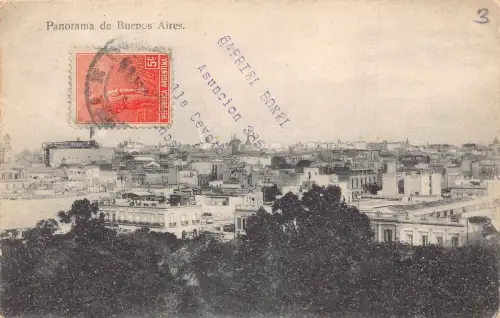 L359 Argentinien Buenos Aires 1912 Panoramablick Vintage Postkarte