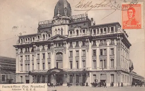 L356 Argentinien Buenos Aires Estaction FCCC Bahnhof Vintage Postkarte