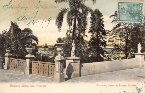 L358 Argentinien Buenos Aires Barracas desde el Parque Lezama Vintage Postkarte