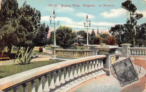 L358 Argentinien 1908 Buenos Aires Belgrano La Barranca Vintage Postkarte
