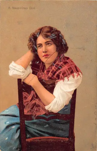 L029 Italien 1908 Neapolitanisches Mädchen Kostüm Vintage Postkarte