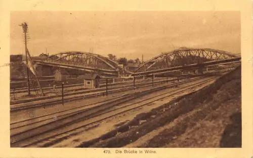 L084 Litauen Wilna Vilnius 1916 zerstörtes Brückenfeld Postkarte