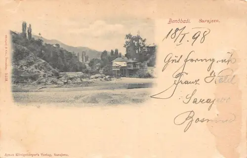 L083 Bosnien Herzegowina Sarajevo Bendbasi 1898 Vintage Postkarte