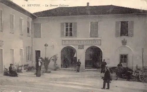 A113 Frankreich 1914 Menton La Douane Italien Italienisches Restaurant Vintage Postkarte
