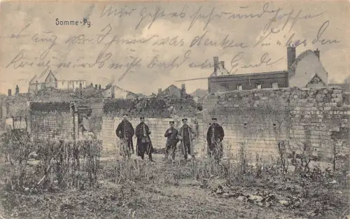 L408 Frankreich Somme Py Soldaten 1. Weltkrieg 1915 Feld Vintage Postkarte
