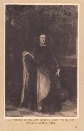 Kunst Königin von Spanien von Juan Carreno de Miranda Harrach Wien Galerie Postkarte